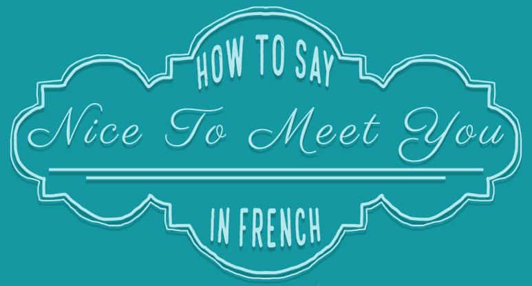  How To Say Nice To Meet You In French Frenchplanations